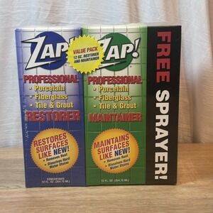 ZAP! Professional Cleaner Restorer 12 oz + Maintainer 12 oz Kit Brand New Sealed